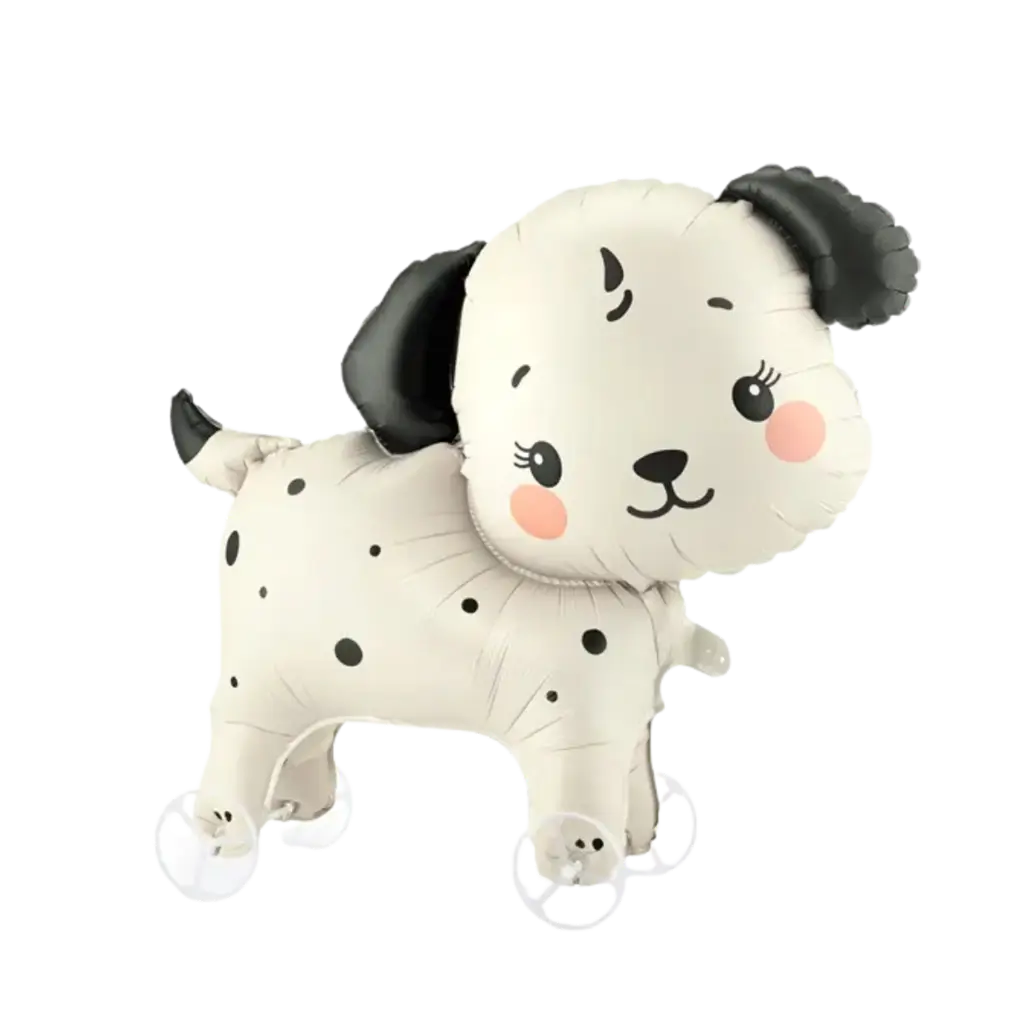 Aluminiumsballon med hund på hjul, 70 x 59 cm – Dekoration til børnefødselsdag