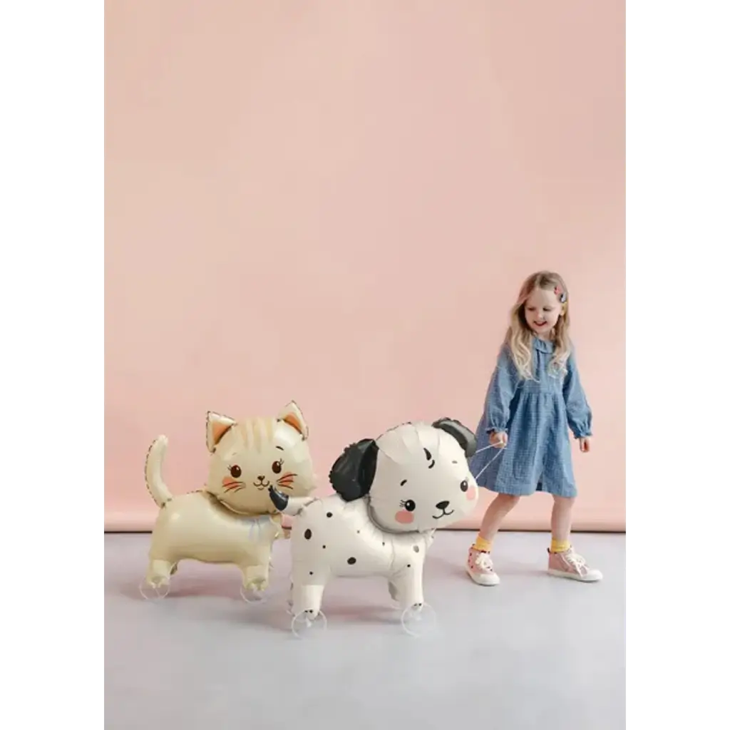 Aluminiumsballon med hund på hjul, 70 x 59 cm – Dekoration til børnefødselsdag