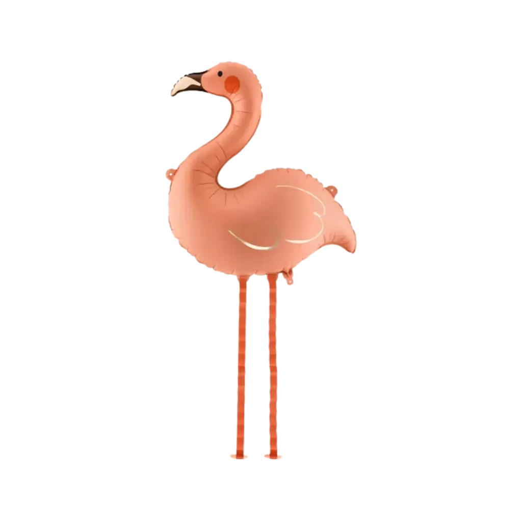 Aluminiumsballon med flamingo og koral, 65 x 67 cm – Heliumballon, der svæver