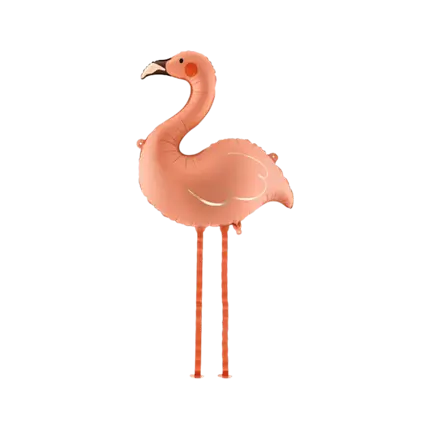 Aluminiumsballon med flamingo og koral, 65 x 67 cm – Heliumballon, der svæver