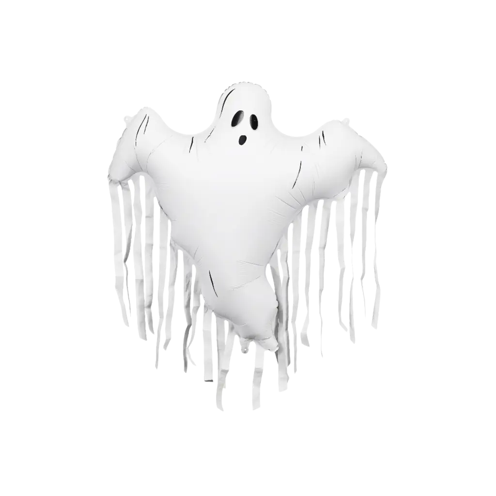 Aluminiumsballon »Fantôme« med frynser, 93 x 86 cm – Halloween-dekoration