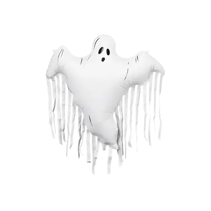 Aluminiumsballon »Fantôme« med frynser, 93 x 86 cm – Halloween-dekoration