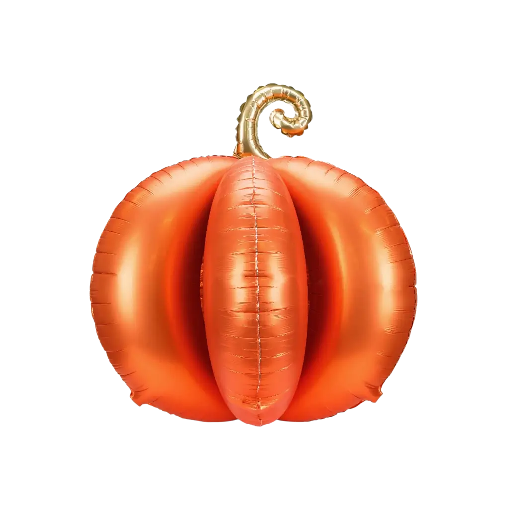 Kæmpe 3D-græskarballon i aluminium, 90 x 90 cm – Halloween-dekoration