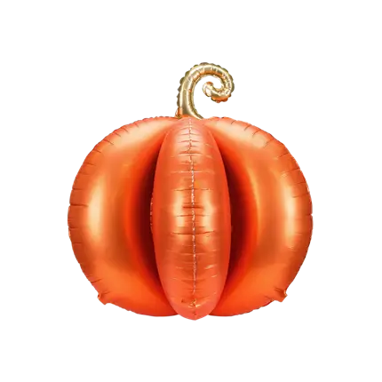 Kæmpe 3D-græskarballon i aluminium, 90 x 90 cm – Halloween-dekoration
