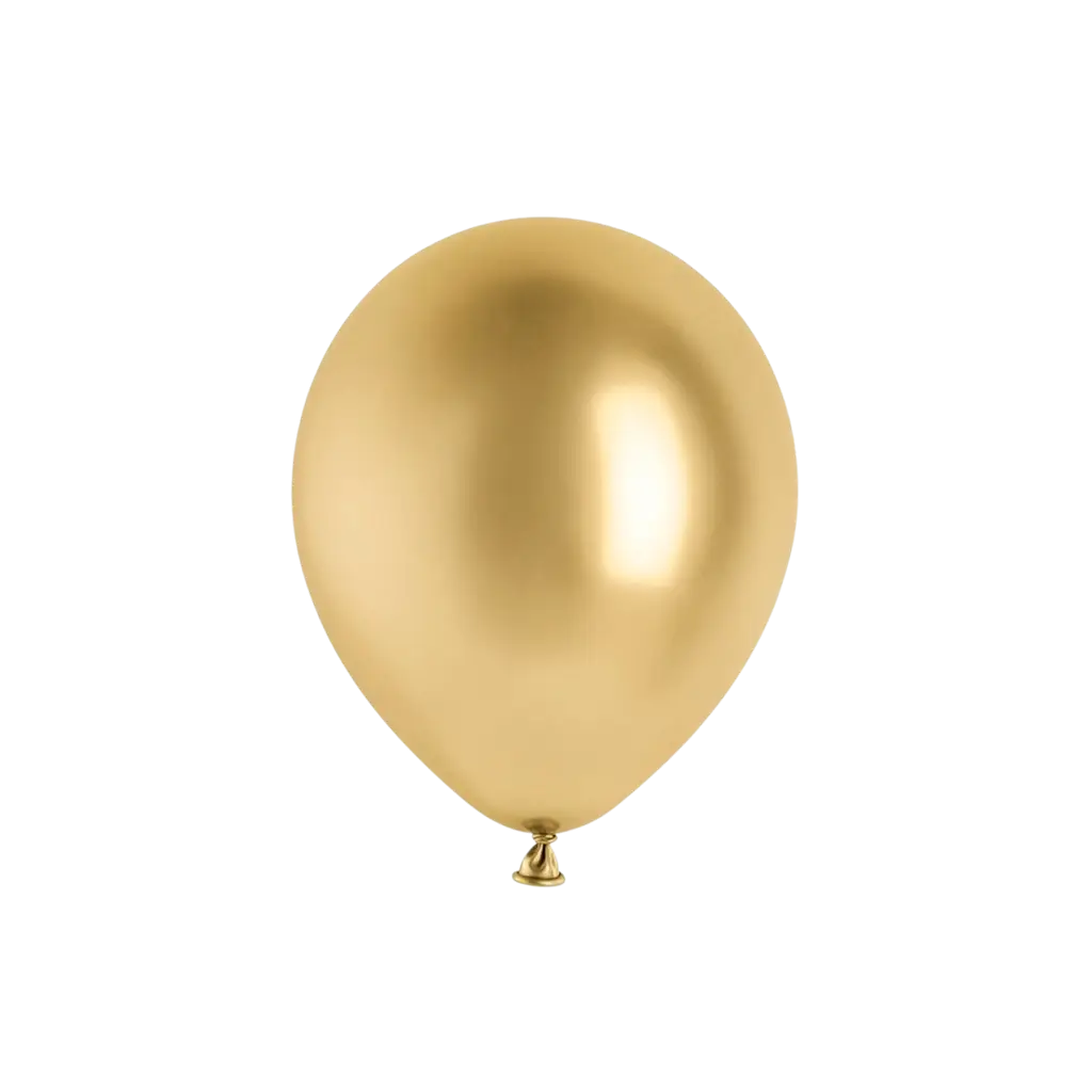 Sæt med 10 metalliske balloner i skinnende guld