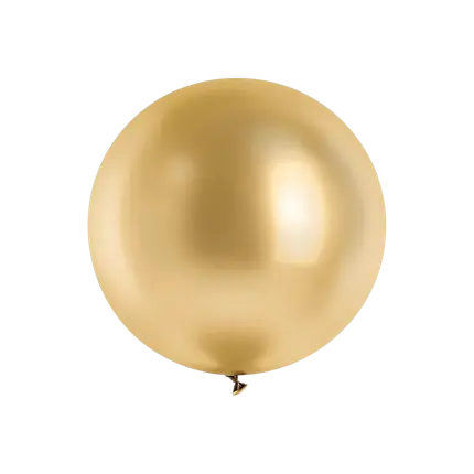 Kæmpe metallisk ballon i skinnende guld, Ø 100 cm