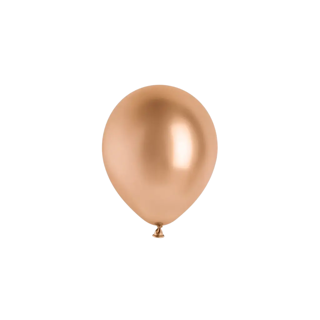 Sæt med 50 skinnende metalliske balloner i rosaguld, Ø 12 cm