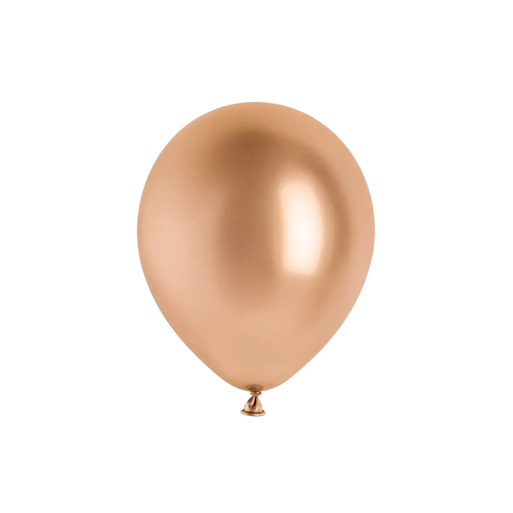 Sæt med 10 metalliske balloner i skinnende rosaguld