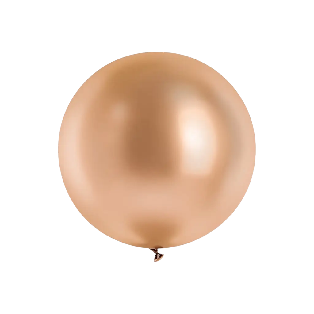 Kæmpe metallisk ballon i skinnende rosaguld, Ø 100 cm
