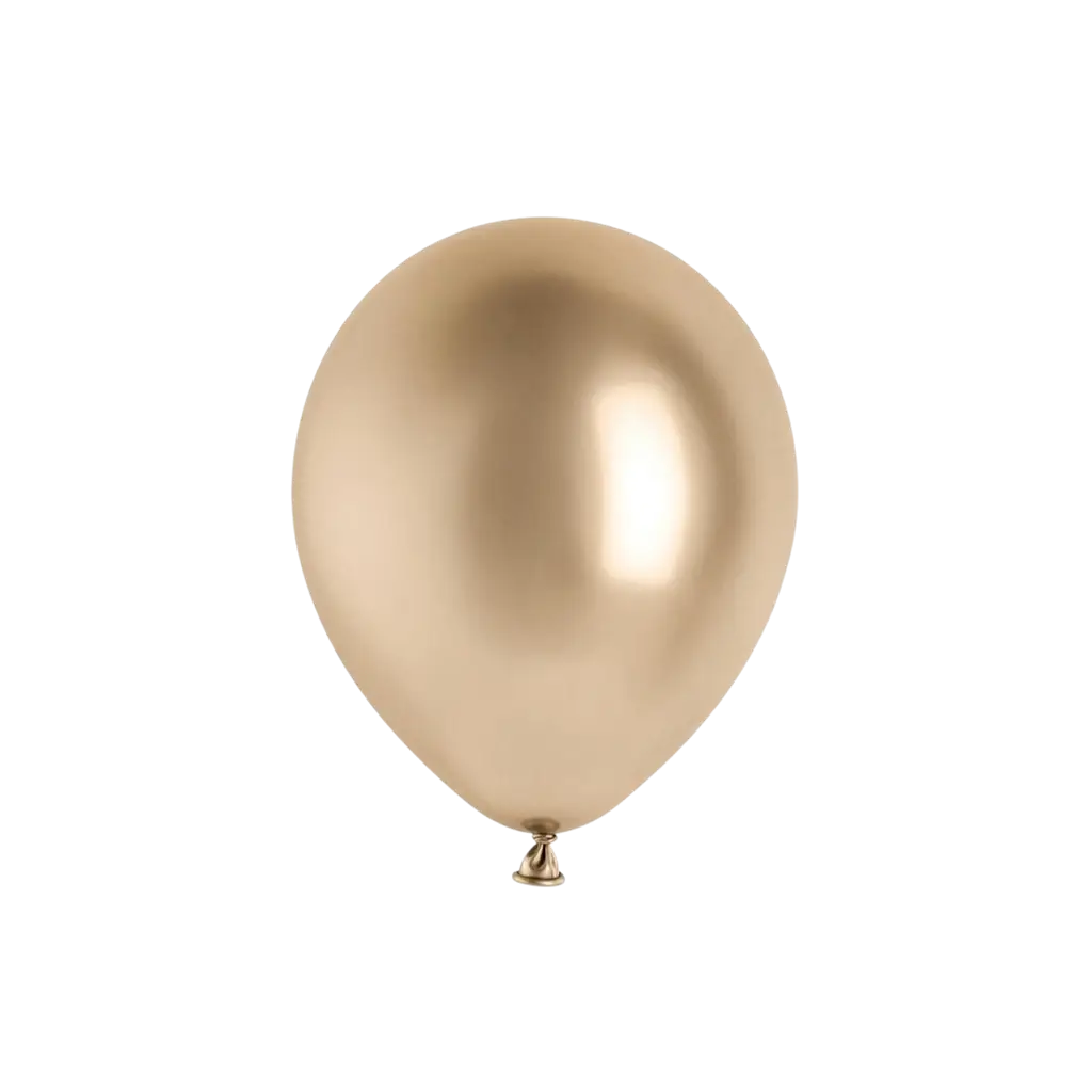 Sæt med 10 metalliske balloner i skinnende champagneguld