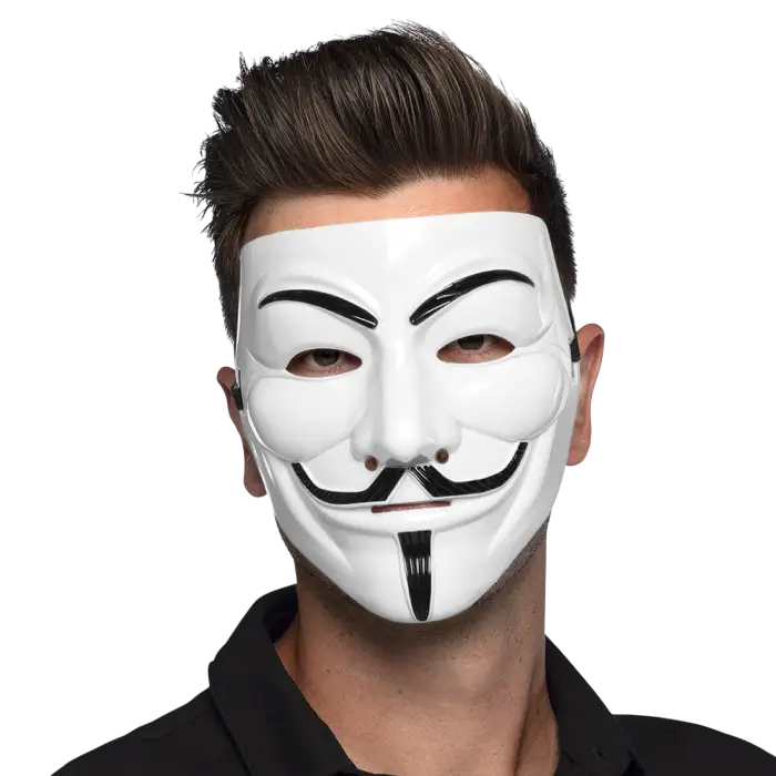 Anonymous Guy Fawkes-maske – V for Vendetta-maske, hvid