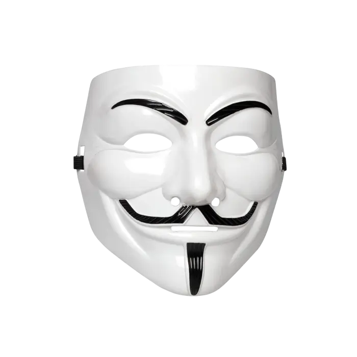 Anonymous Guy Fawkes-maske – V for Vendetta-maske, hvid
