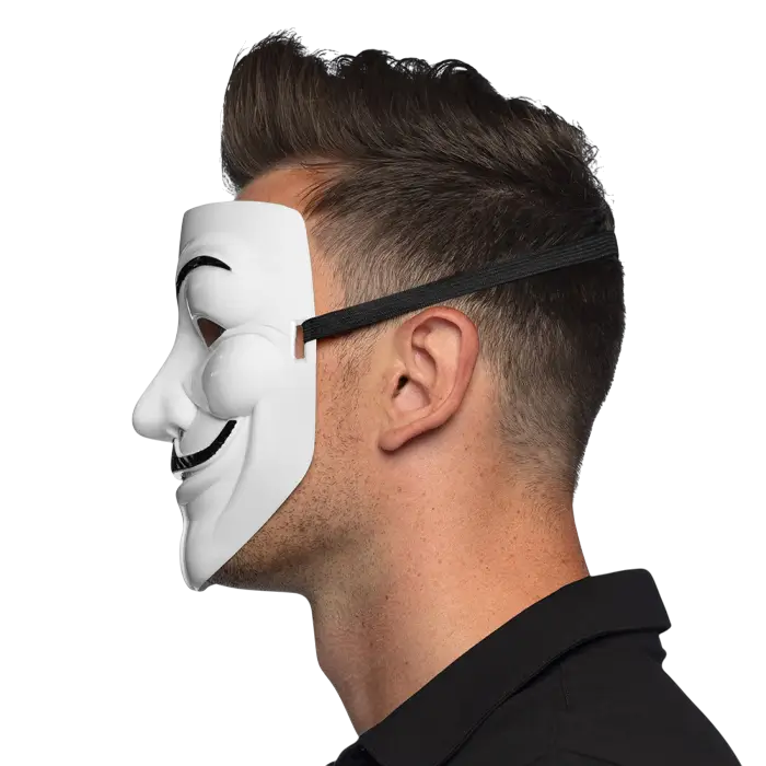 Anonymous Guy Fawkes-maske – V for Vendetta-maske, hvid