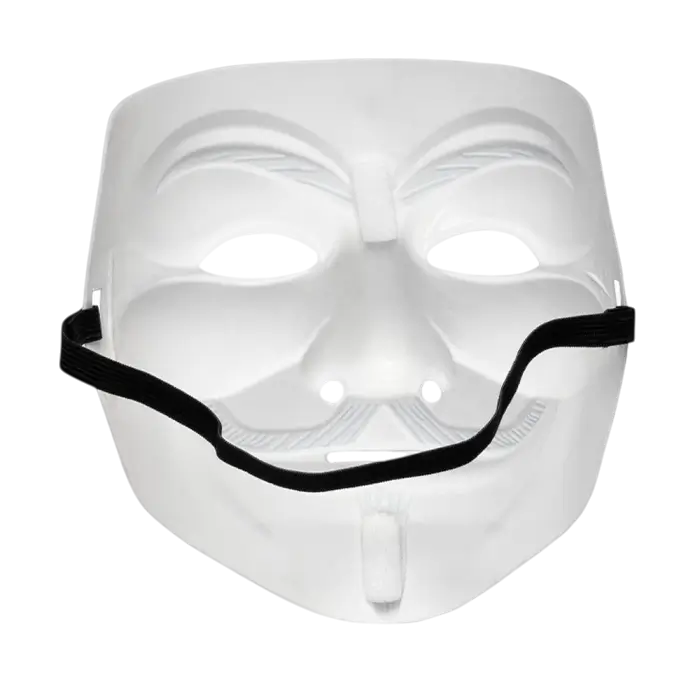 Anonymous Guy Fawkes-maske – V for Vendetta-maske, hvid