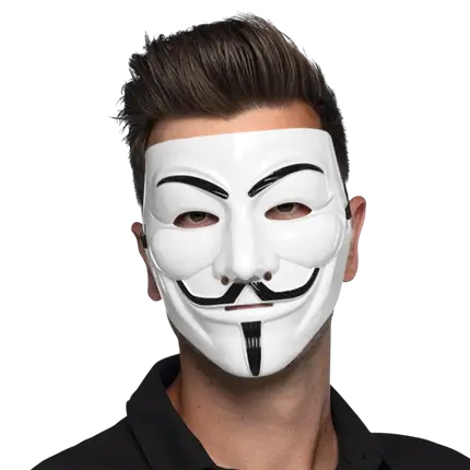 Anonymous Guy Fawkes-maske – V for Vendetta-maske, hvid