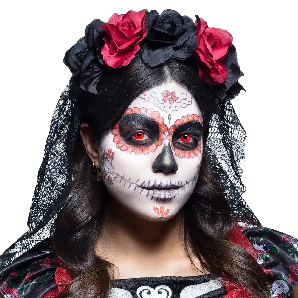 Røde fluorescerende linser – Halloween-linser