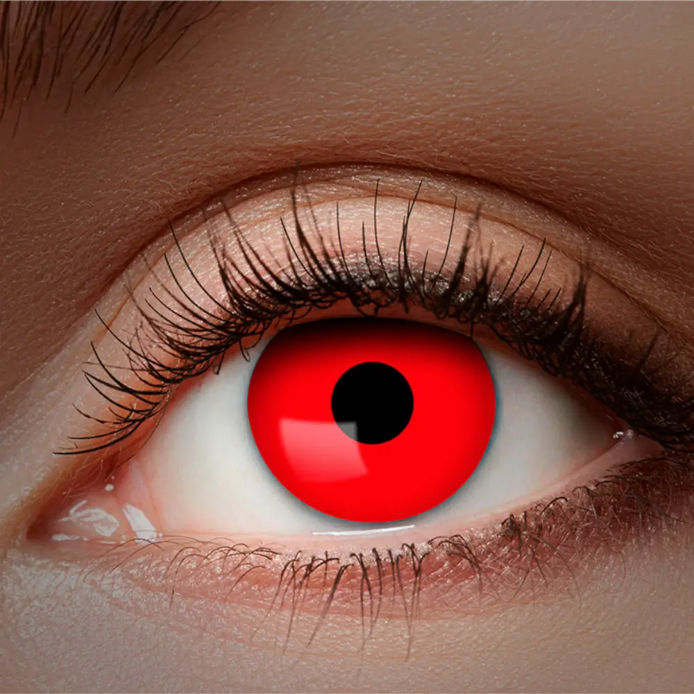 Røde fluorescerende linser – Halloween-linser
