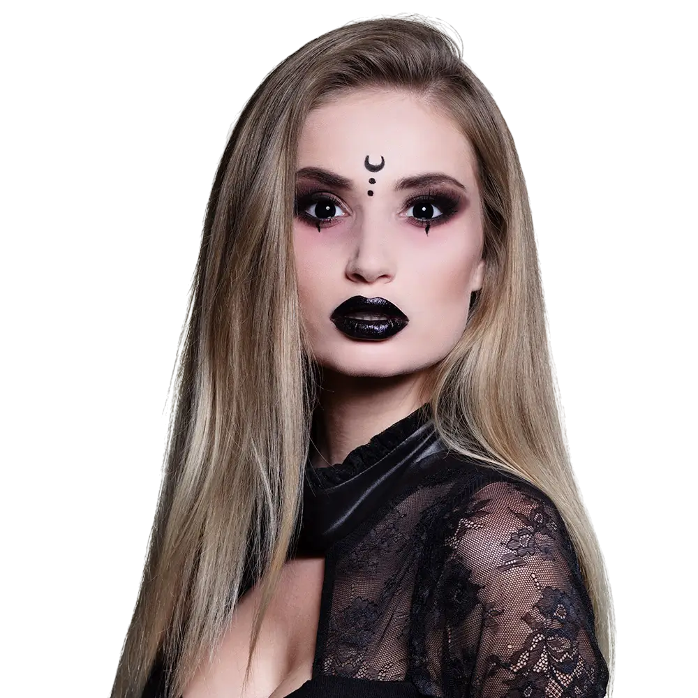 Sorte hekse-kontaktlinser – Halloween-kontaktlinser
