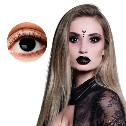 Sorte hekse-kontaktlinser – Halloween-kontaktlinser