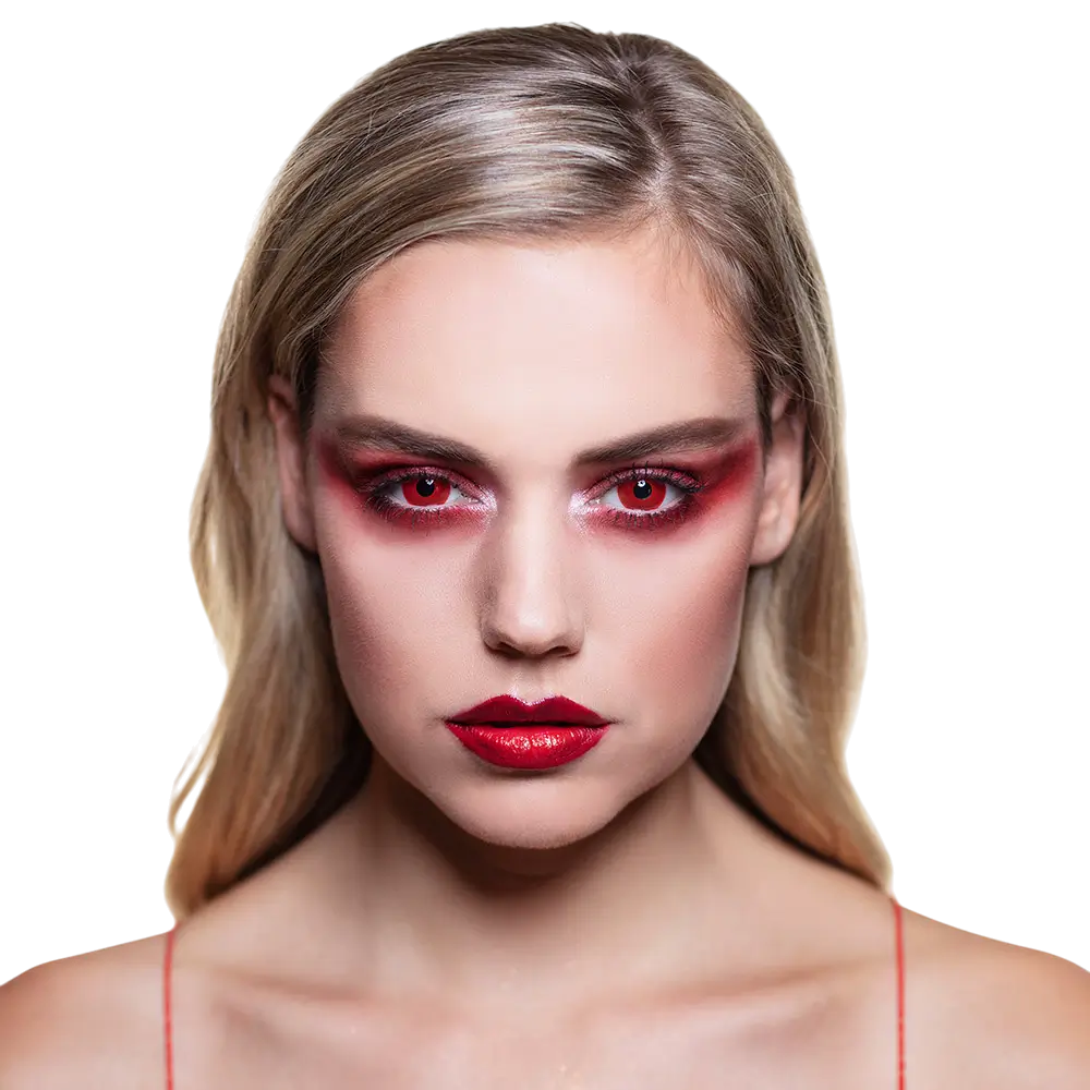 Røde djævelslinser – Halloween-linser