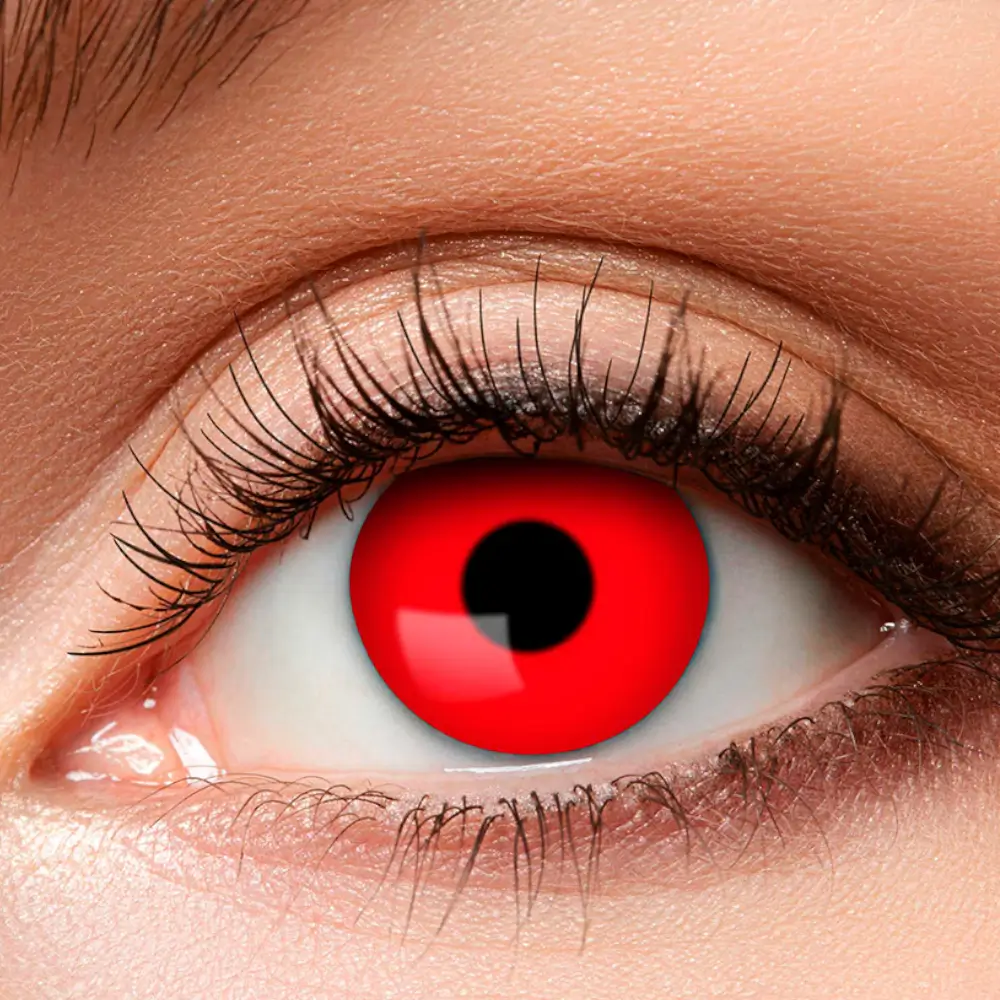Røde djævelslinser – Halloween-linser