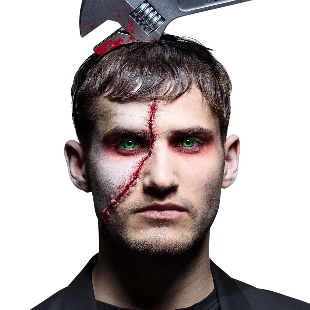 Grønne zombie-kontaktlinser – Halloween-kontaktlinser