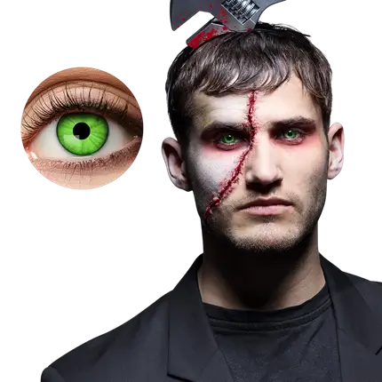 Grønne zombie-kontaktlinser – Halloween-kontaktlinser