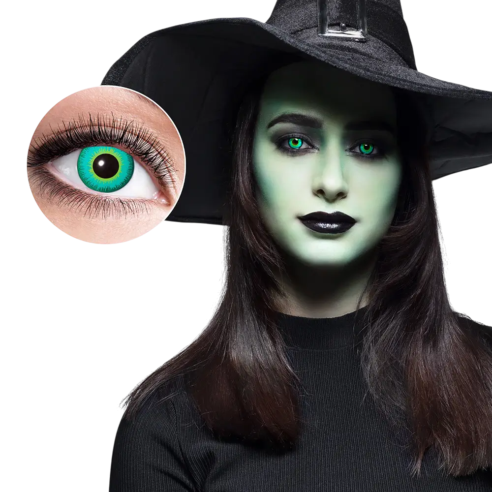 Grønne hekse-linser – Halloween-linser