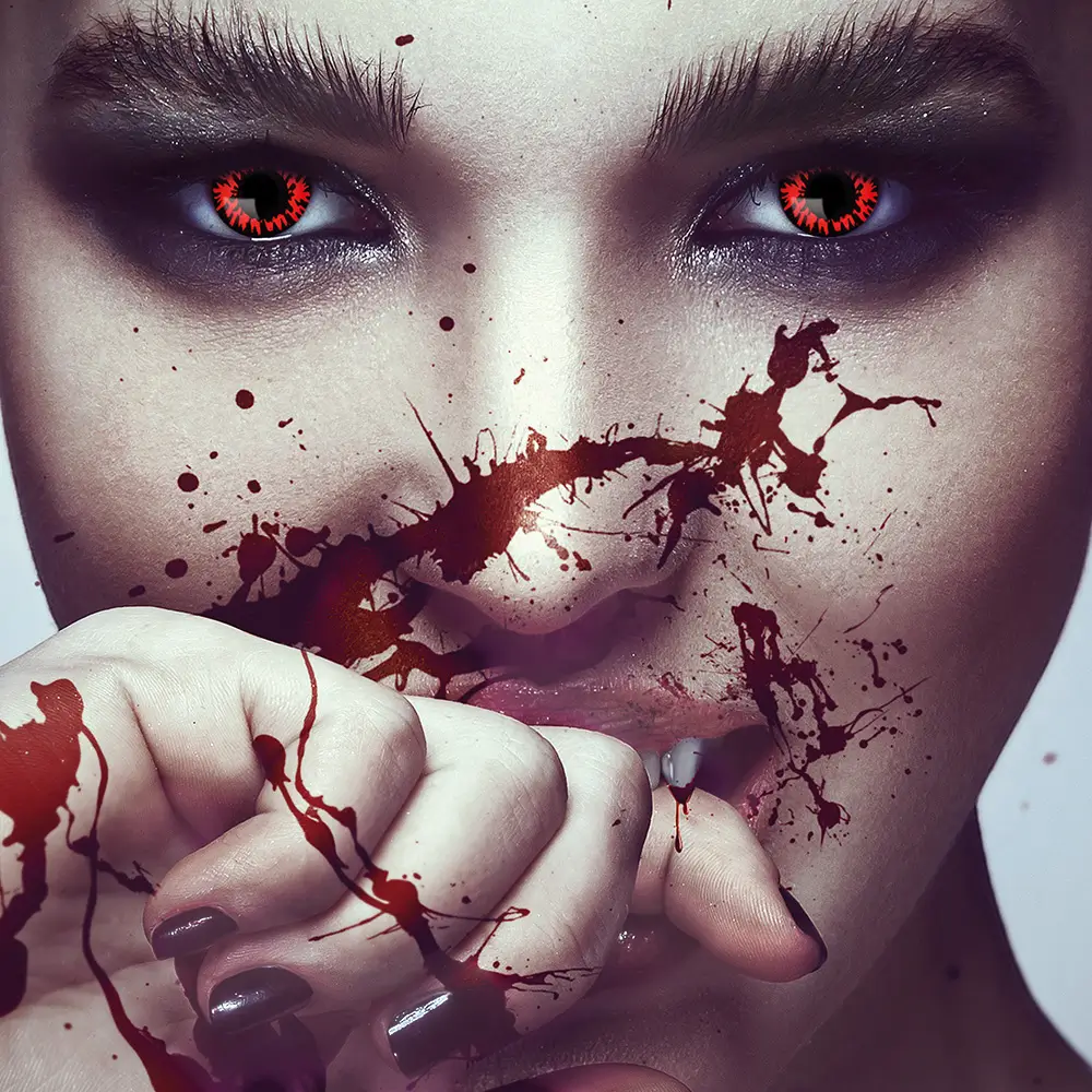 Røde vampyrlinser – Halloween-linser