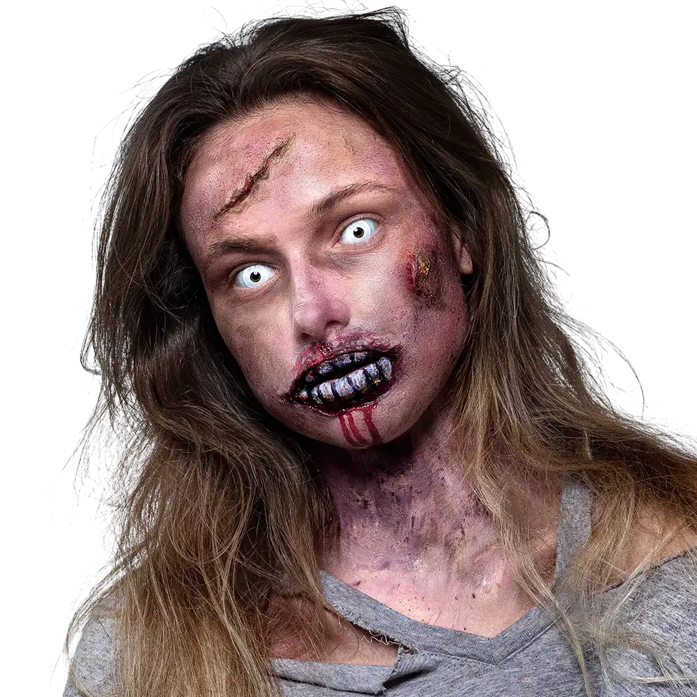 Zombie-kontaktlinser med hvide øjne – Halloween-kontaktlinser