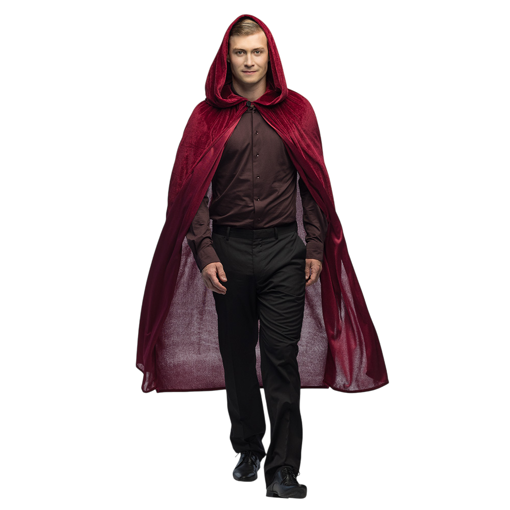 Rød kappe i bordeaux, 170 cm – Halloween-kostume