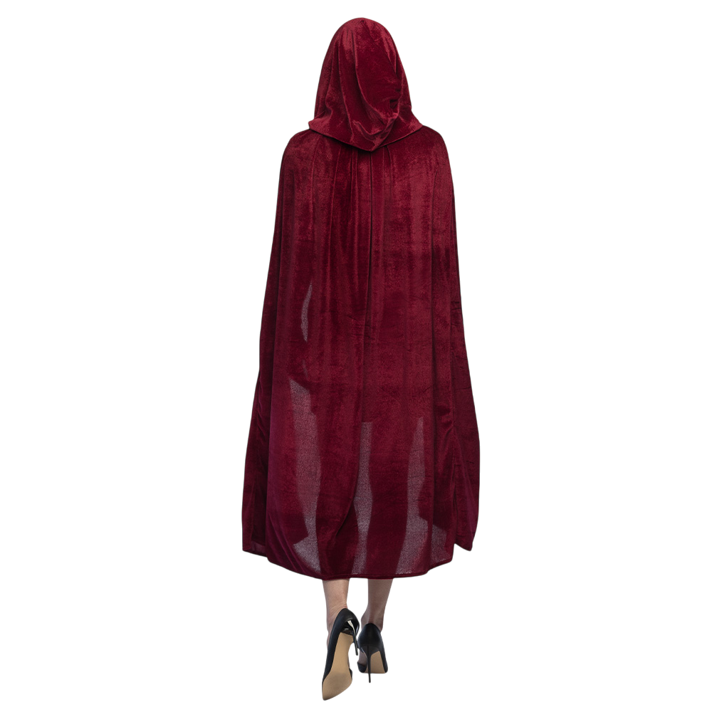 Rød kappe i bordeaux, 170 cm – Halloween-kostume