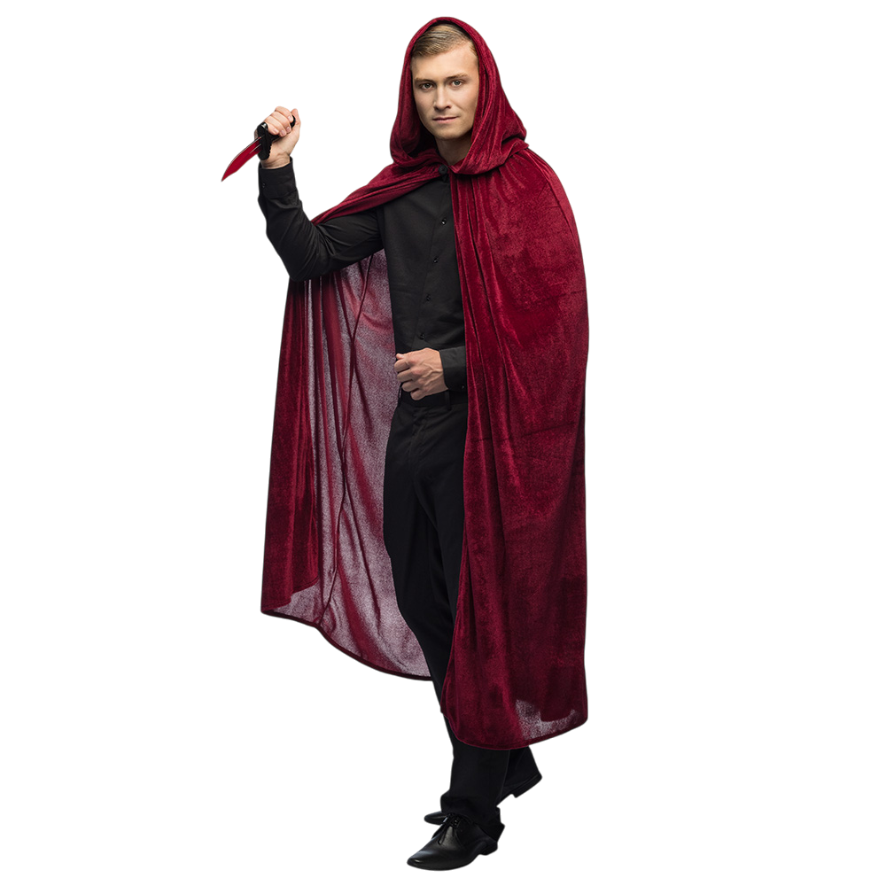 Rød kappe i bordeaux, 170 cm – Halloween-kostume