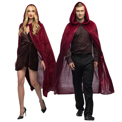 Rød kappe i bordeaux, 170 cm – Halloween-kostume