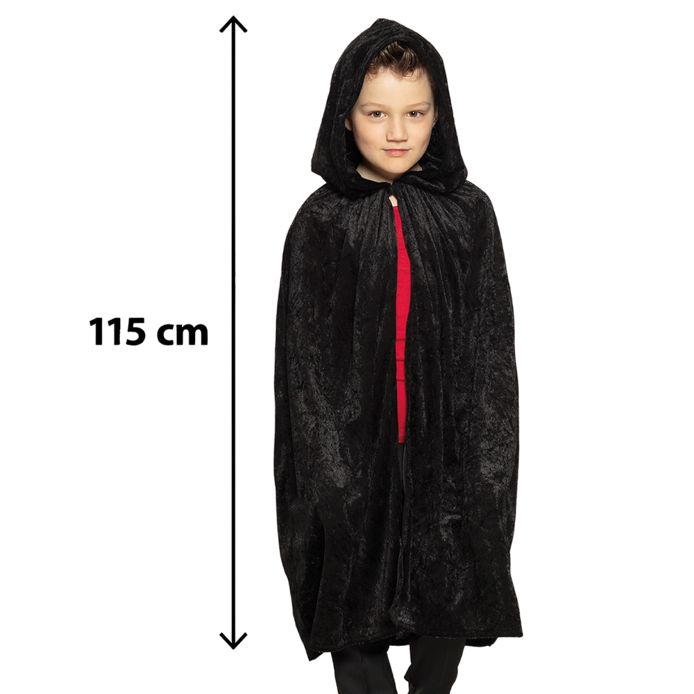 Cape Noire til børn, 115 cm – Halloween-kostume
