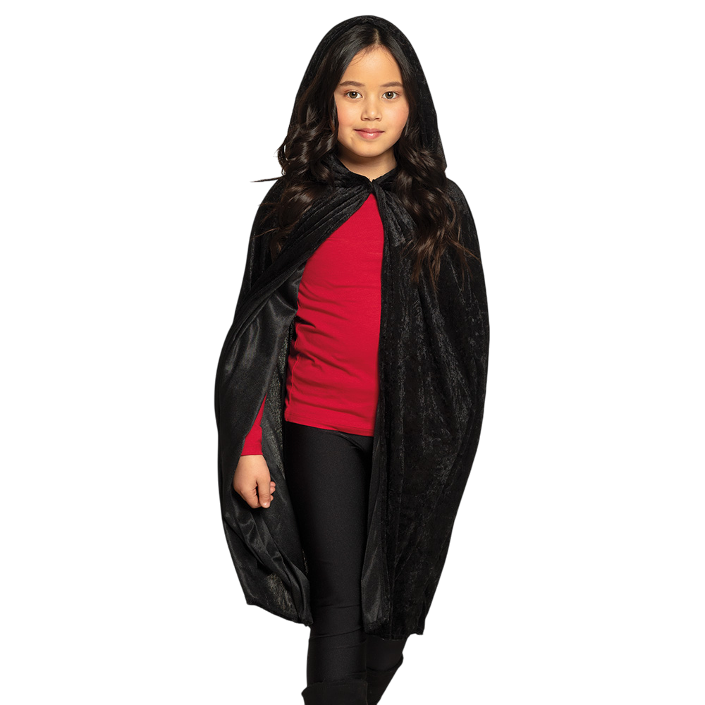 Cape Noire til børn, 115 cm – Halloween-kostume
