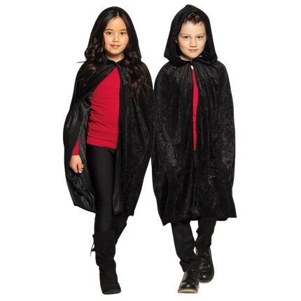 Cape Noire til børn, 115 cm – Halloween-kostume