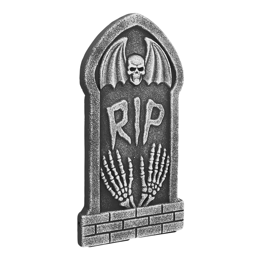 Sæt med 4 gravsten med påskriften »RIP« (41 x 20 cm) – Halloween-dekoration