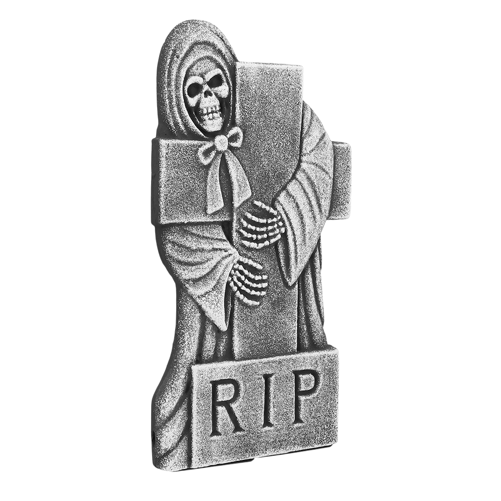 Sæt med 4 gravsten med påskriften »RIP« (41 x 20 cm) – Halloween-dekoration