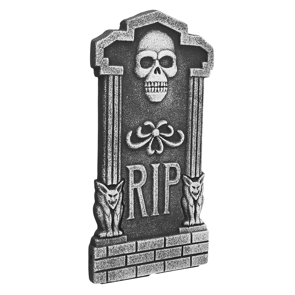 Sæt med 4 gravsten med påskriften »RIP« (41 x 20 cm) – Halloween-dekoration
