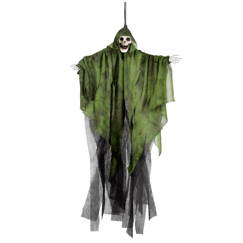 Spøgelses-dødningehoved til ophæng, 65 cm – Halloween-pynt