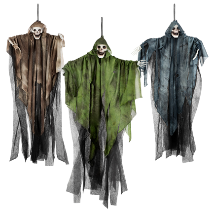 Spøgelses-dødningehoved til ophæng, 65 cm – Halloween-pynt