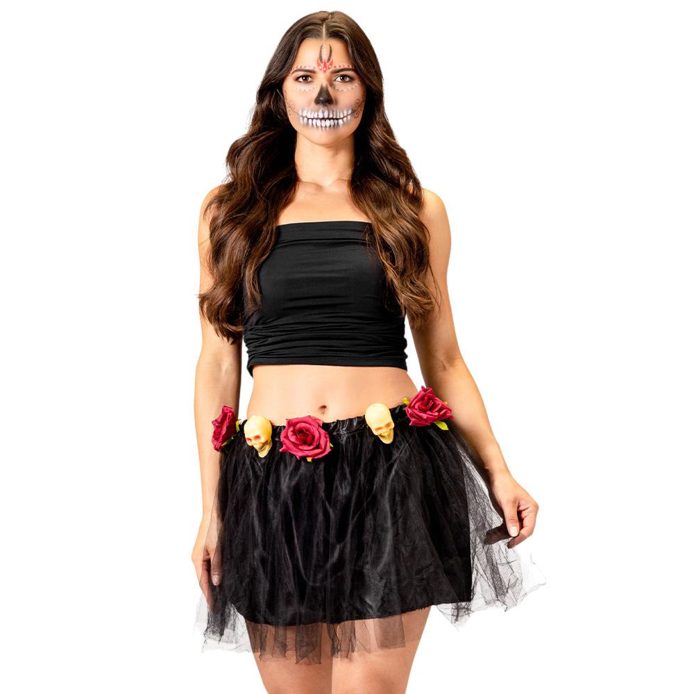 Sort tutu med dødningehoved – Día de los Muertos – De Dødes Dag