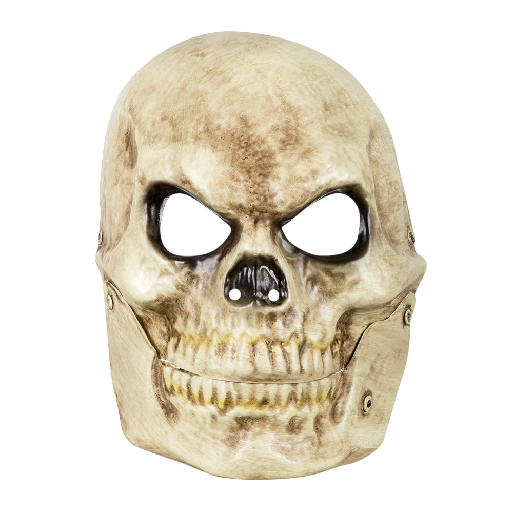 PVC-maske med dødningehoved og bevægelig kæbe – Halloween