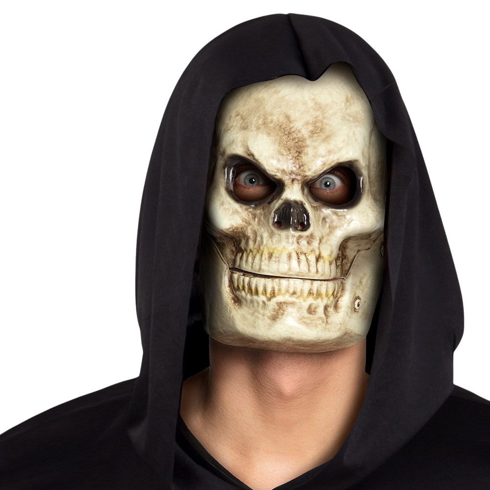 PVC-maske med dødningehoved og bevægelig kæbe – Halloween