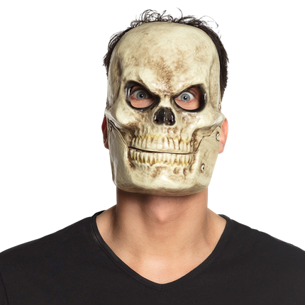 PVC-maske med dødningehoved og bevægelig kæbe – Halloween