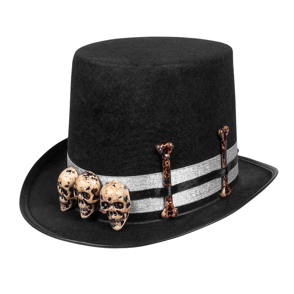 Halloween-hat med dødningehoved – Kostume