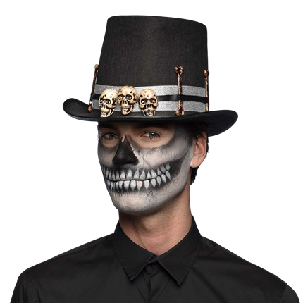 Halloween-hat med dødningehoved – Kostume