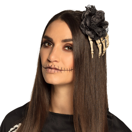 Hårspænde med skelethånd – Halloween-hårpynt