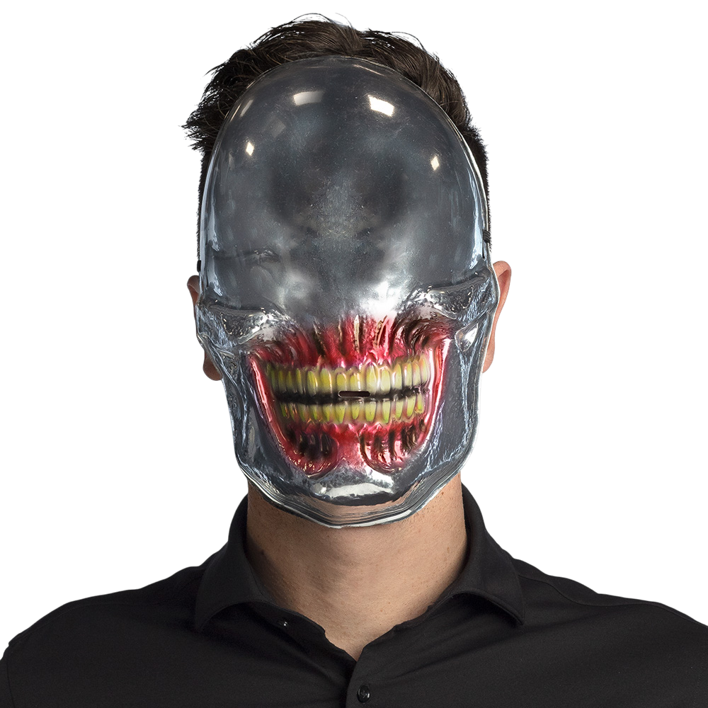 Spejlmaske med alien-kranium – Halloween-maske